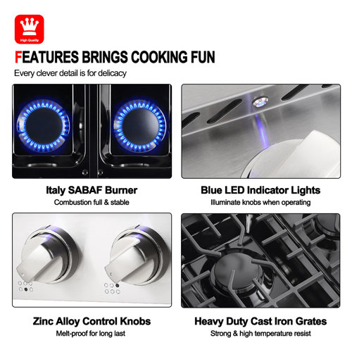 Gaslandchef Gasland Chef 36'' Stainless Steel Natural Gas 6 Burner